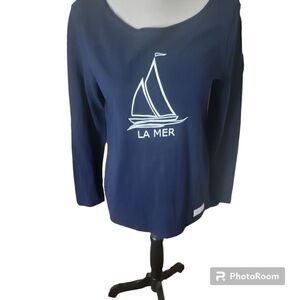 Talbots 100% Cotton Long Sleeved Graphic Top. Size M.